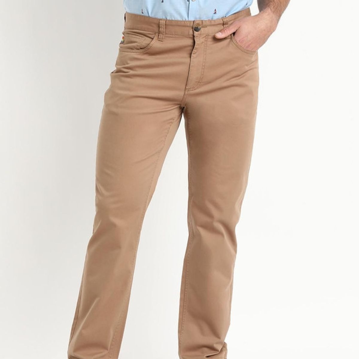 TRUVAL - Pantalón Spandex 5 Bolsillos Regular Fit Tostado TRUVAL