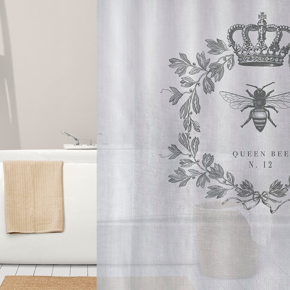 TUYO PRINT - Cortina de Baño Abeja Reina - Tuyo Print