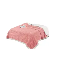 GENERICO - Frazada Manta Polar Sherpa 1.5 Plaza y Media Relieve Trenza 200x150cm