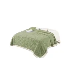 GENERICO - Frazada Manta Polar Sherpa 1.5 Plaza y Media Relieve Trenza 200x150cm