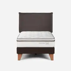 ROSEN - Cama Europea Classique+ 1,5 Plazas + Respaldo Maurice