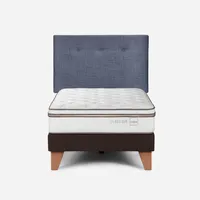 Cama Europea Classique+ 1,5 Plazas+Respaldo New Bennet Denim