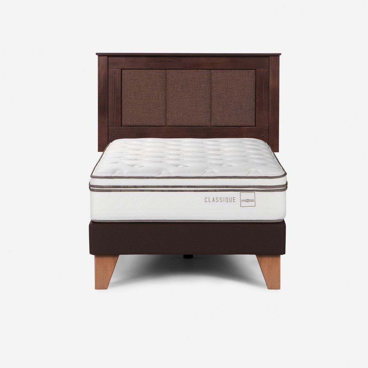ROSEN - Cama Europea Rosen  Classique+ 1,5 Plazas + Respaldo Rachel