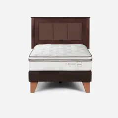 ROSEN - Cama Europea Classique+ 1,5 Plazas + Respaldo Rachel