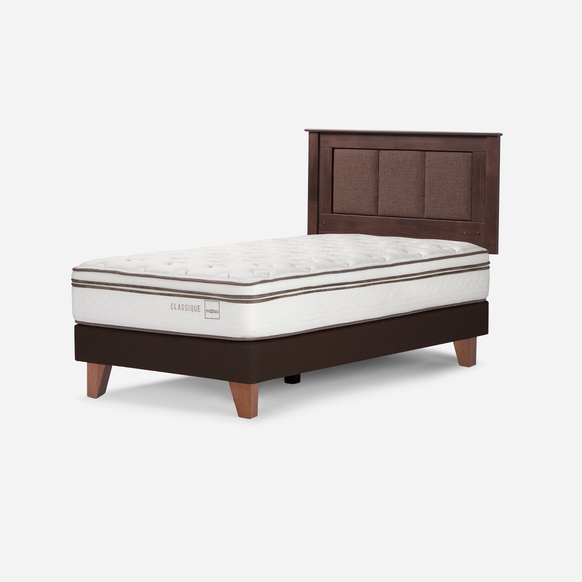 ROSEN - Cama Europea Rosen  Classique+ 1,5 Plazas + Respaldo Rachel