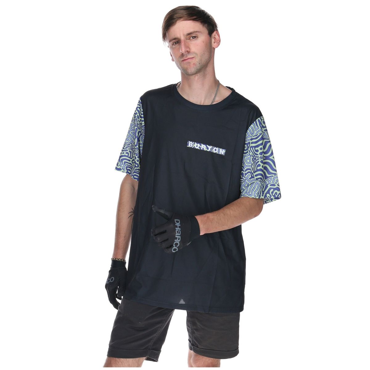 BURTON - Polera Manga Corta Mtb Half Printed Negro Hombre BURTON