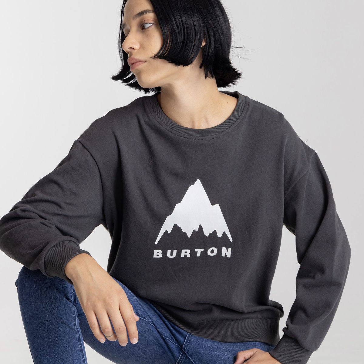 BURTON - Polerón Crew Ii Negro Mujer BURTON