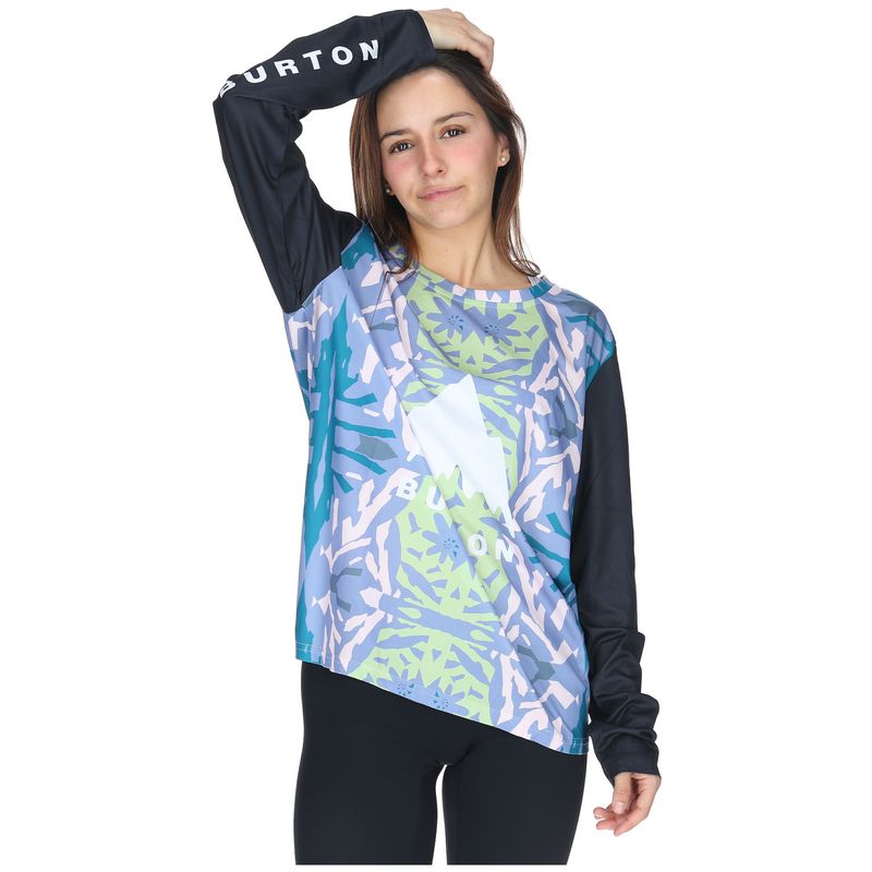 BURTON - Polera Manga Larga Mtb Half Printd Celeste Mujer BURTON