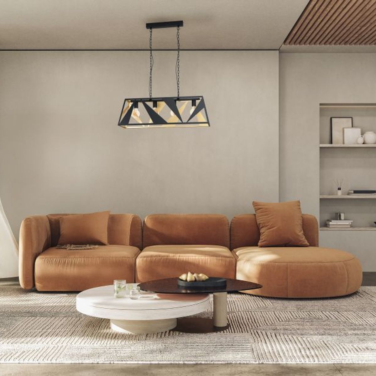 EGLO - Lámpara Colgante Tabloncito Acero Negro Oro Cod39904