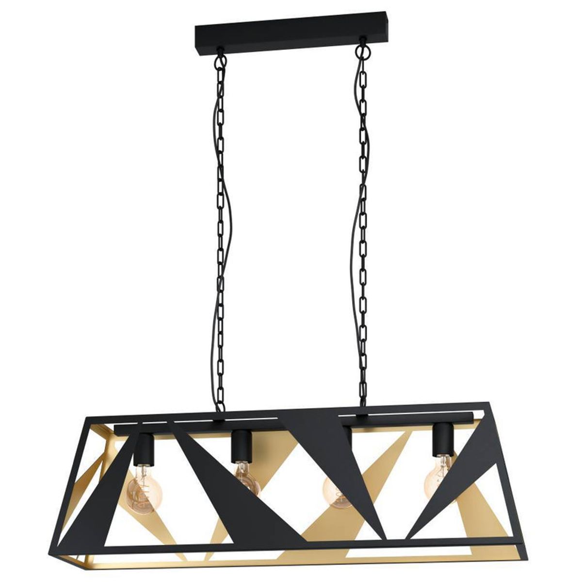 EGLO - Lámpara Colgante Tabloncito Acero Negro Oro Cod39904