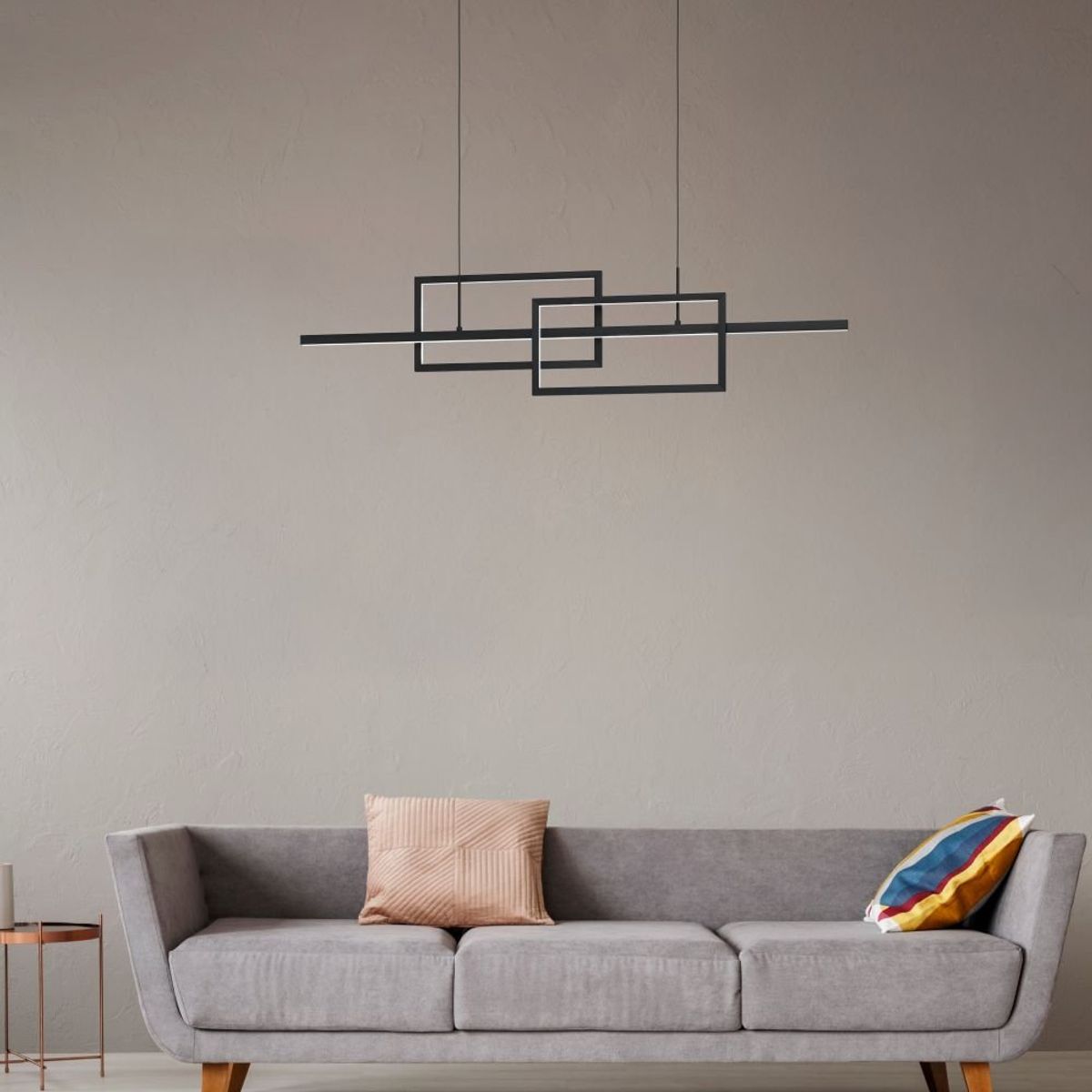 EGLO - Lámpara Colgante Puebla Negro 28W Led inclusive Cod39797