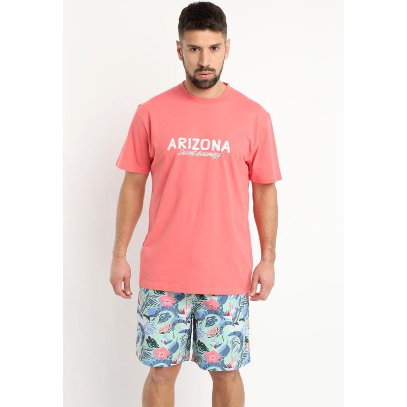 KOTTING - Polera Jersey Estampada Cuello Redondo Rosado KOTTING