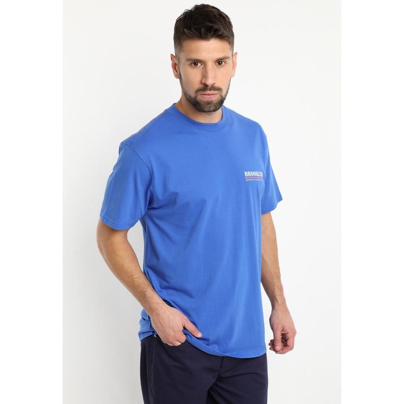 KOTTING - Polera Jersey Estampada Cuello Redondo Azul KOTTING