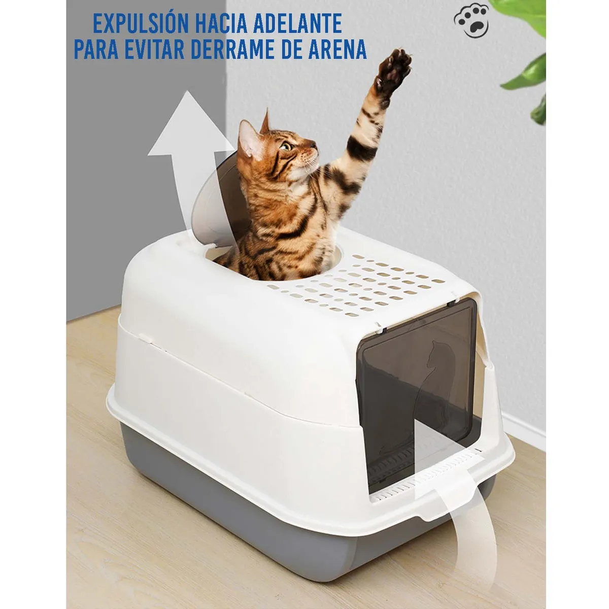 CRUSEC - Caja Arenero Cerrado Antisalpicaduras Para Gato Sanitaria
