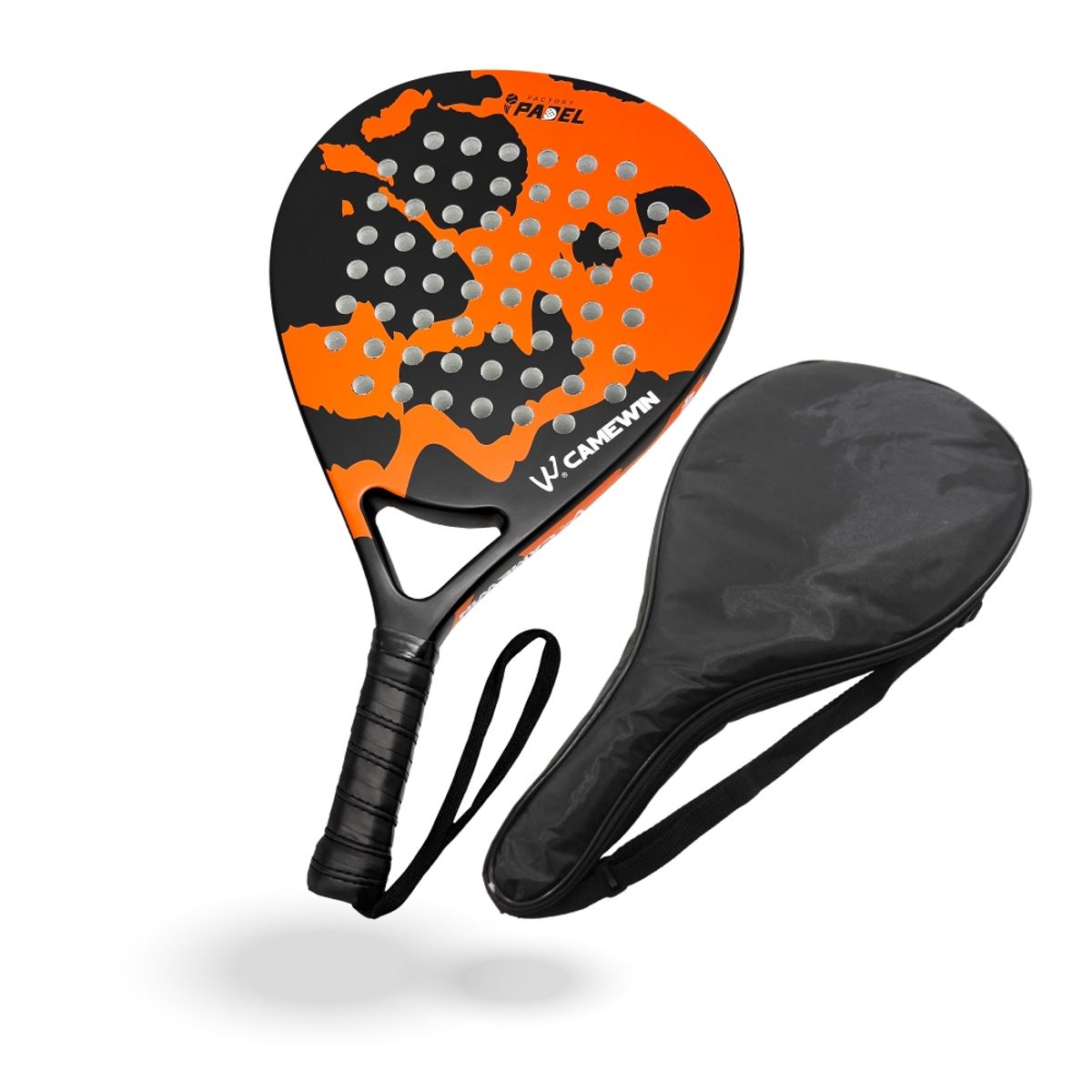 PWRFITNESS - Pala de Padel Naranjo con Negro Modelo 4003