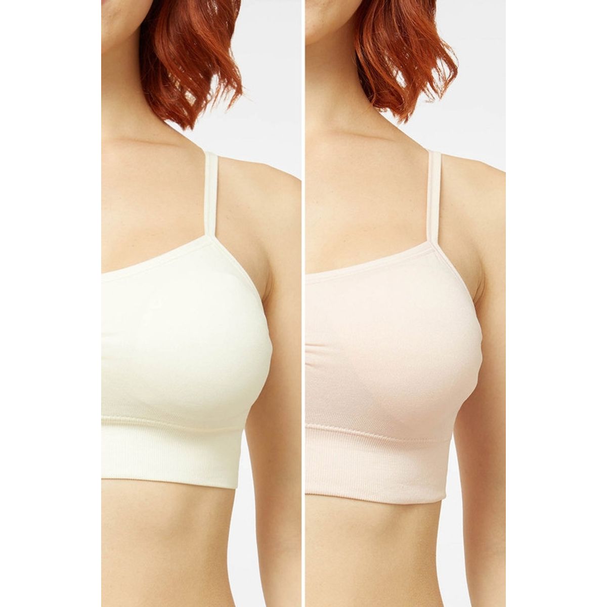 FASHION'S PARK - Sostén Mujer Peto Bipack Liso Palo Rosa Claro