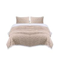 Frazada Polar Sherpa 2 Plazas Tejido Relieve Trenza 230x200cm