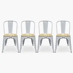 FORM DESIGN - Pack 4 Sillas Tolix Asiento Madera Metal Form