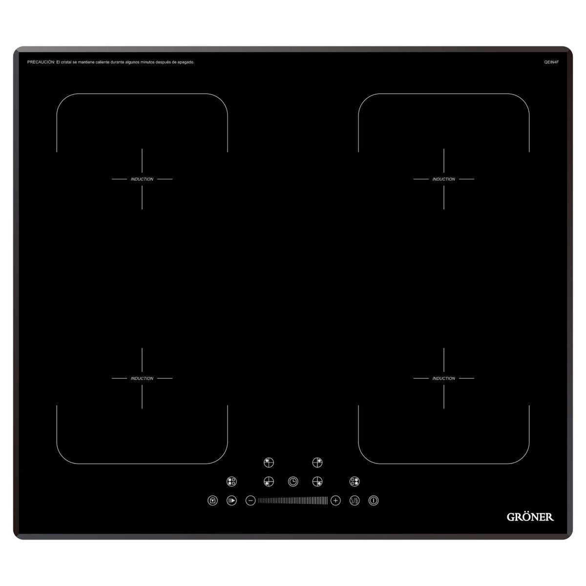 GRONER - Encimera Inducción Gröner Black Flex 4Q