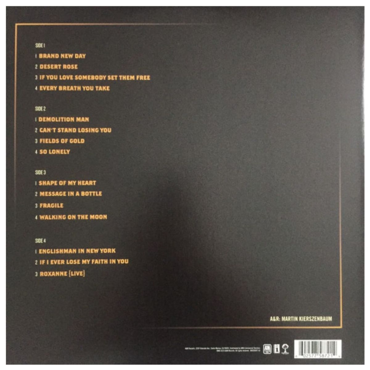 HITWAY MUSIC - STING - MY SONGS (2LP)(WITH POSTER) - VINILO HITWAY MUSIC