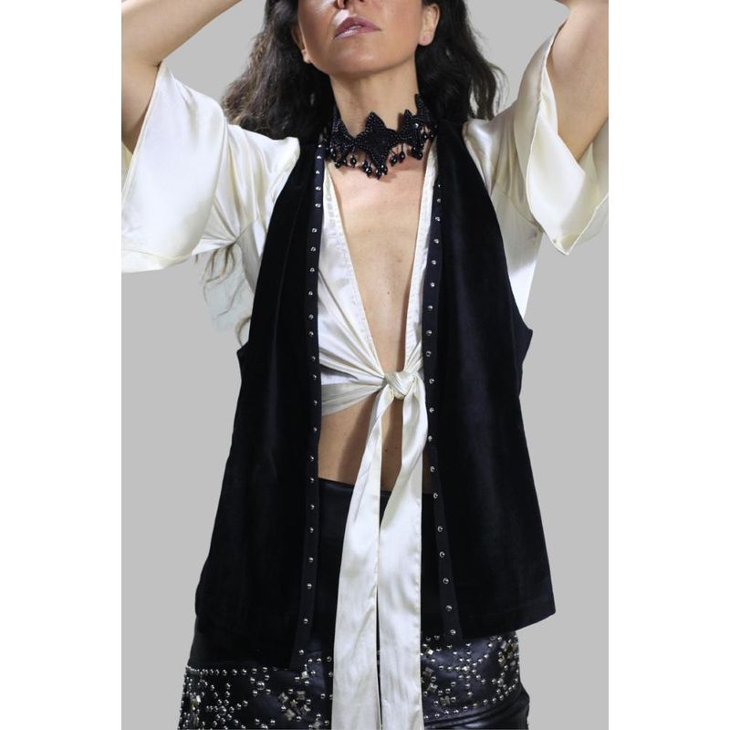 INDIA CHIC - GILET BARDOT BLACK INDIA CHIC