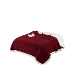 GENERICO - Frazada Manta Polar Sherpa King Relieve Trenza 230x200cm