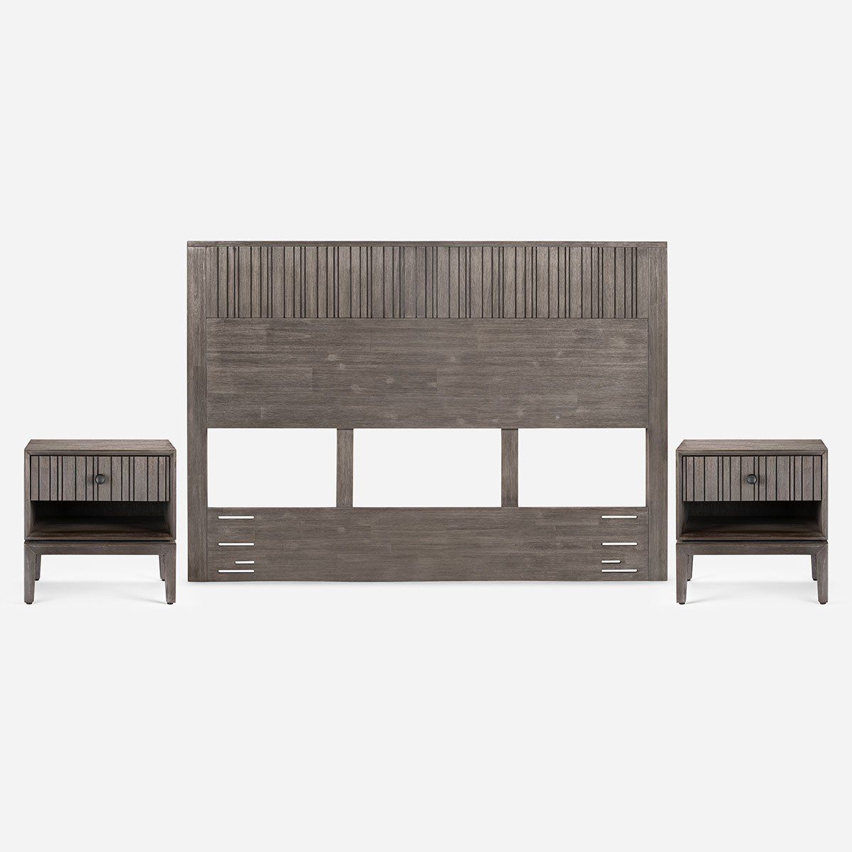 ROSEN - Set Respaldo 2 Plazas + Veladores Rosen Cleveland Grafito