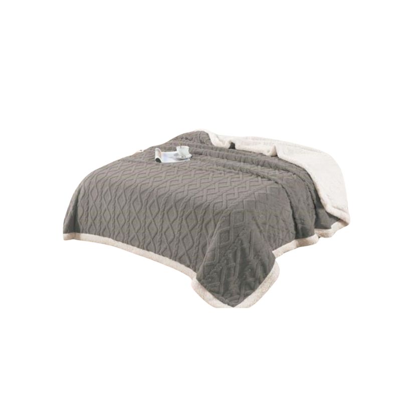 GENERICO - Frazada Manta Polar Sherpa King Relieve Trenza 230x200cm