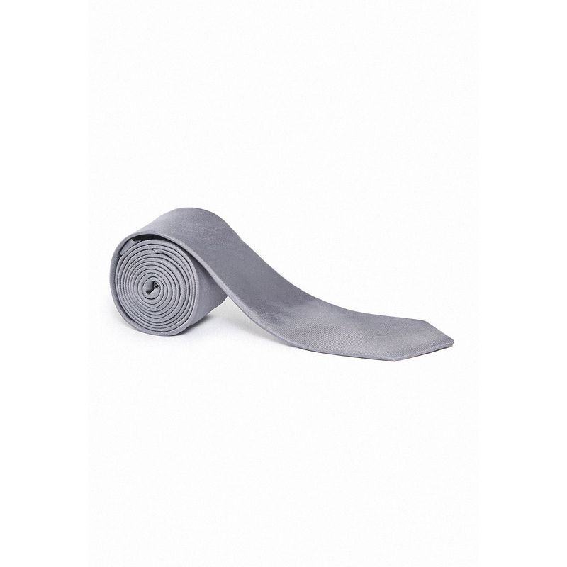 PERRY ELLIS - Corbata Lisa Plata Resist Spill Plata