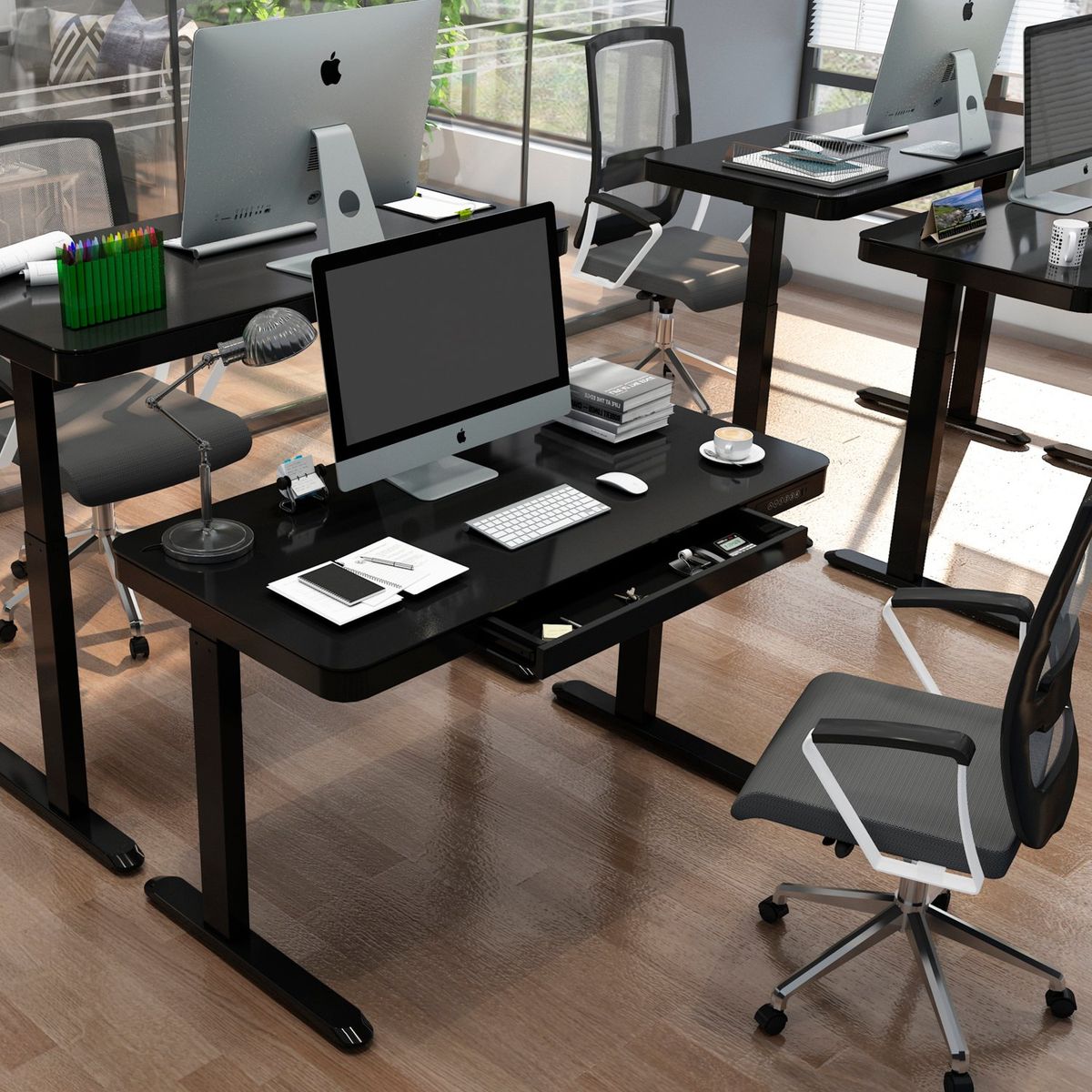 FORM DESIGN - Escritorio Home Office Cosmo Eléctrico Negro Form