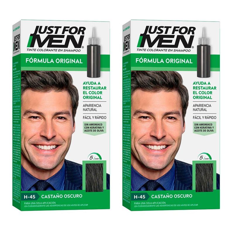 GENERICO - 2 shampoo elimina canas 5 minutos Just For Men natural CVL.
