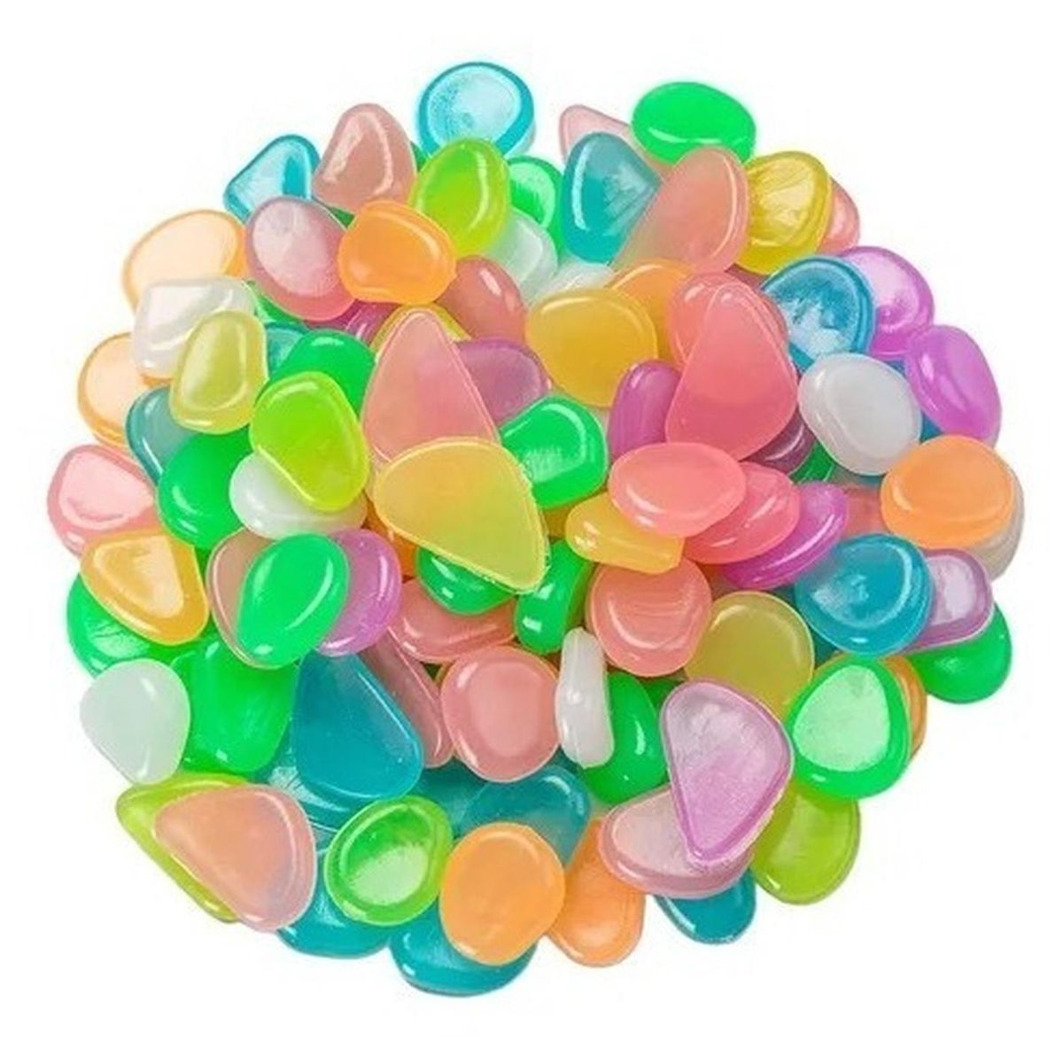 PARTYGLOBOS - 100 Piezas Piedras Luminosas Flúor Decorativas Guijarros