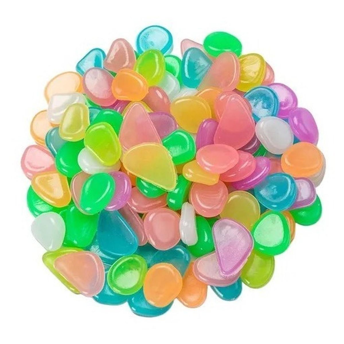 PARTYGLOBOS - 100 Piezas Piedras Luminosas Flúor Decorativas Guijarros