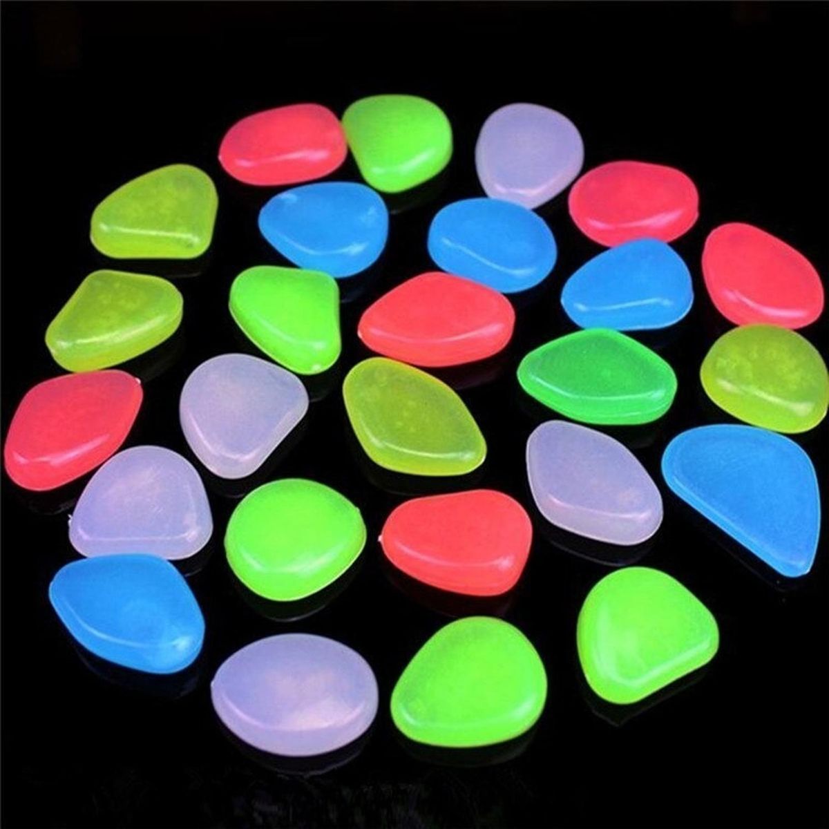 PARTYGLOBOS - 100 Piezas Piedras Luminosas Flúor Decorativas Guijarros