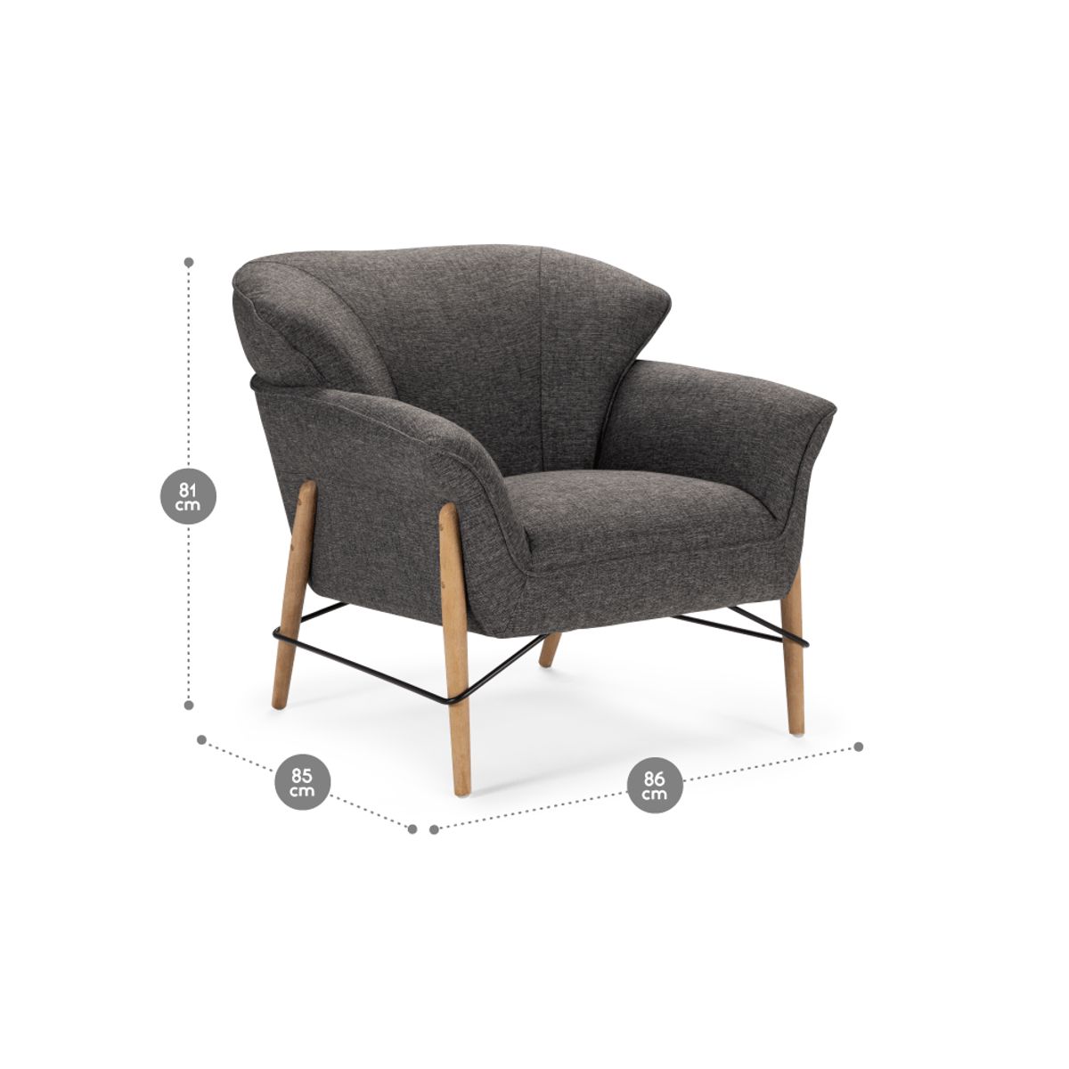 ROSEN - Poltrona Rosen Milligan Tela Gris