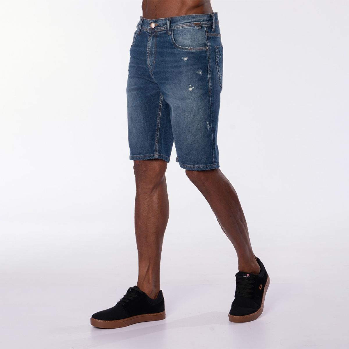 GANGSTER - Short Denim Vintage Azul Gangster