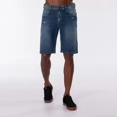 GANGSTER - Short Denim Vintage Azul