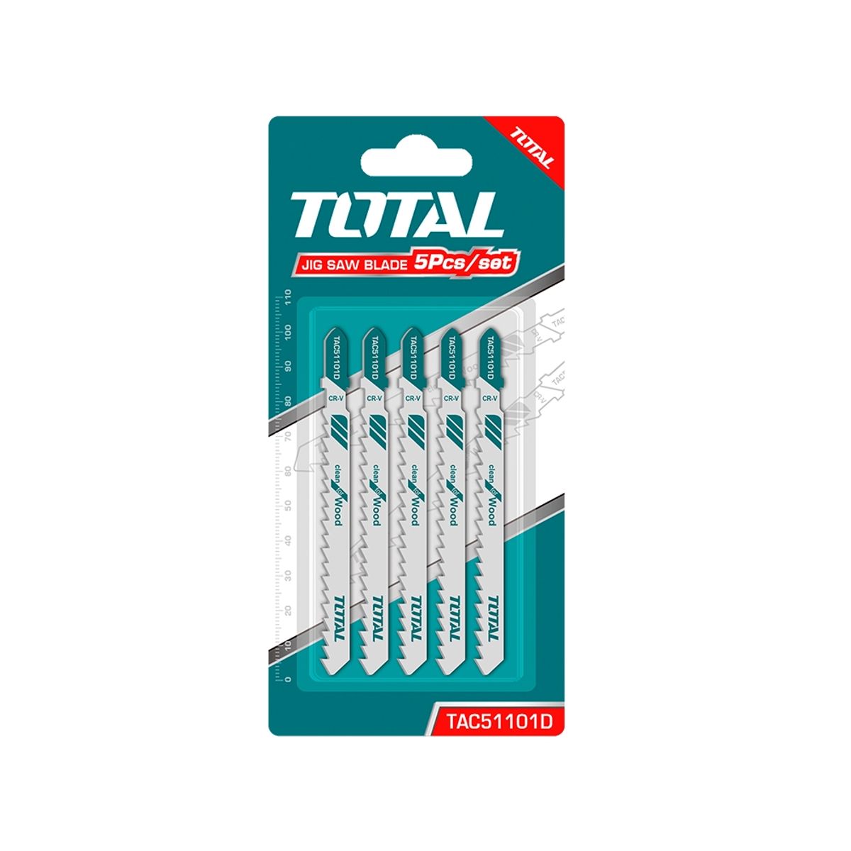 TOTAL TOOLS - Set Hojas para Sierra Caladora para Madera 5 Piezas TOTAL