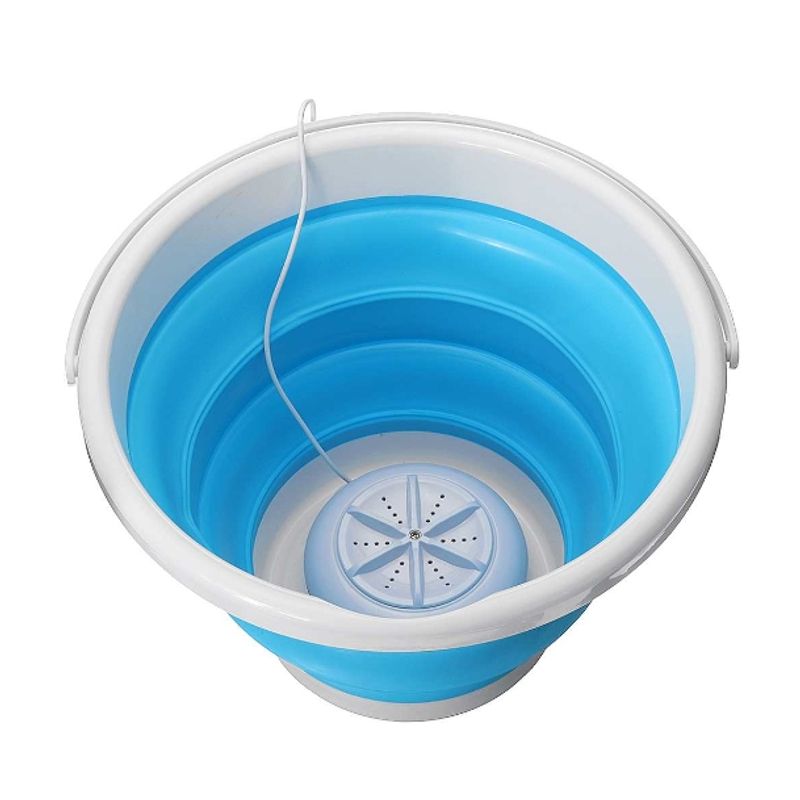 GENERICO - Mini Lavadora De Ropa Ultrasónica Portátil Cubo Plegable USB.