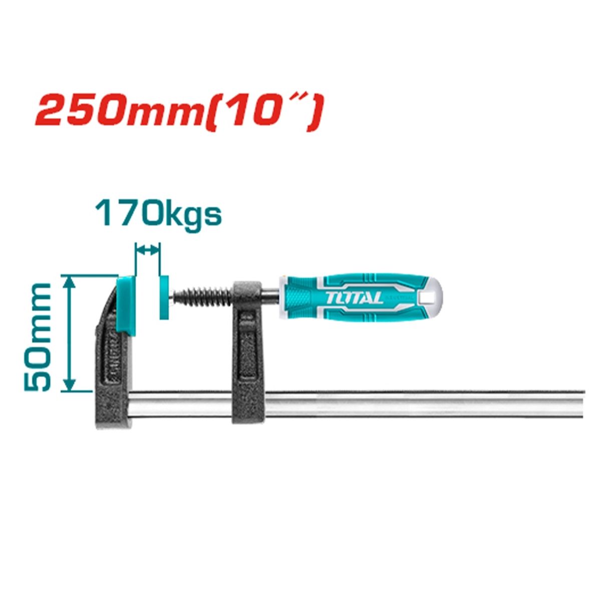 TOTAL TOOLS - Prensa F Sargento 50x250mm Industrial TOTAL