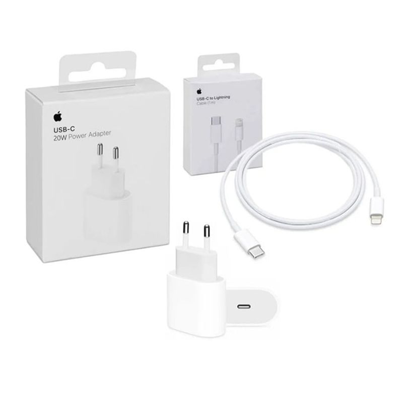 GENERICO - Cargador Completo iPhone 20W Carga Rápida Tipo c lightning