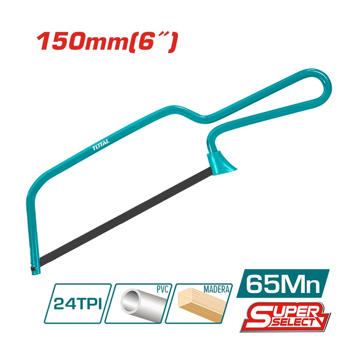 TOTAL TOOLS - Marco Arco Mini Sierra 6 Pulgadas + 1 Hoja de Sierra TOTAL