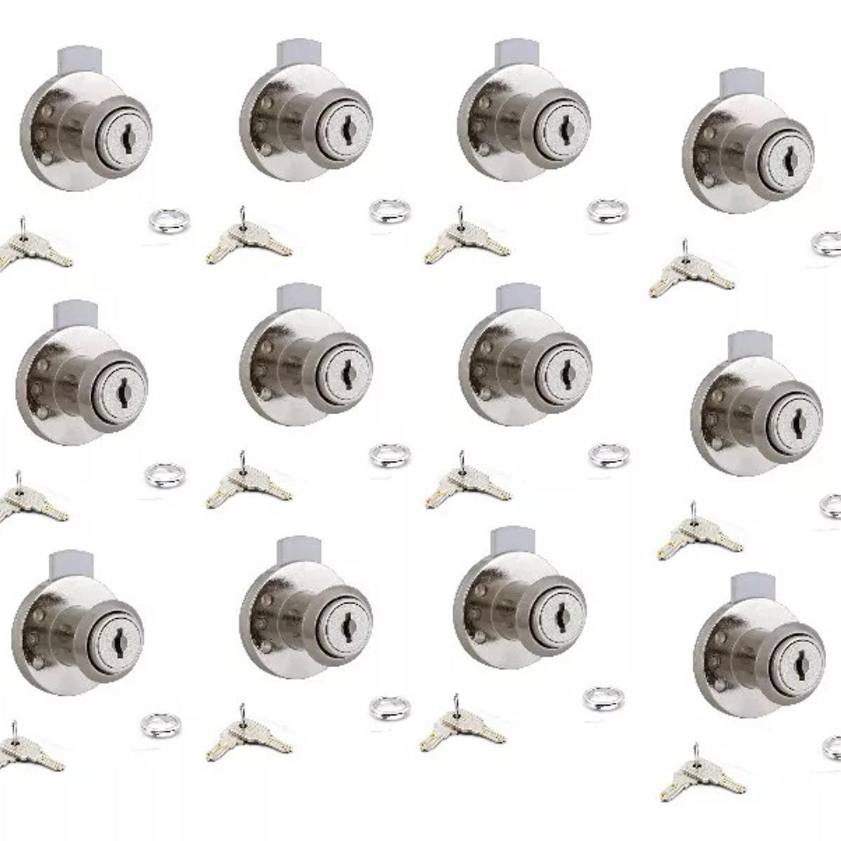 GENERICO - Cerradura O Chapa Cajón Tipo Redonda Cilindro 19mm 12un
