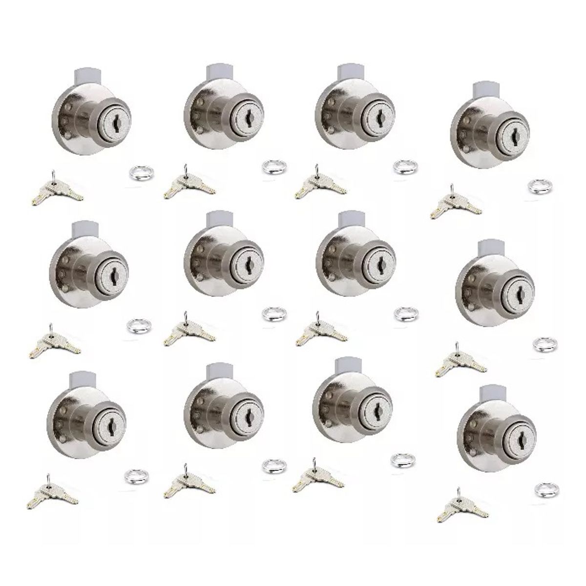 GENERICO - Cerradura O Chapa Cajón Tipo Redonda Cilindro 19mm 12un