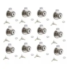 GENERICO - Cerradura O Chapa Cajón Tipo Redonda Cilindro 19mm 12un