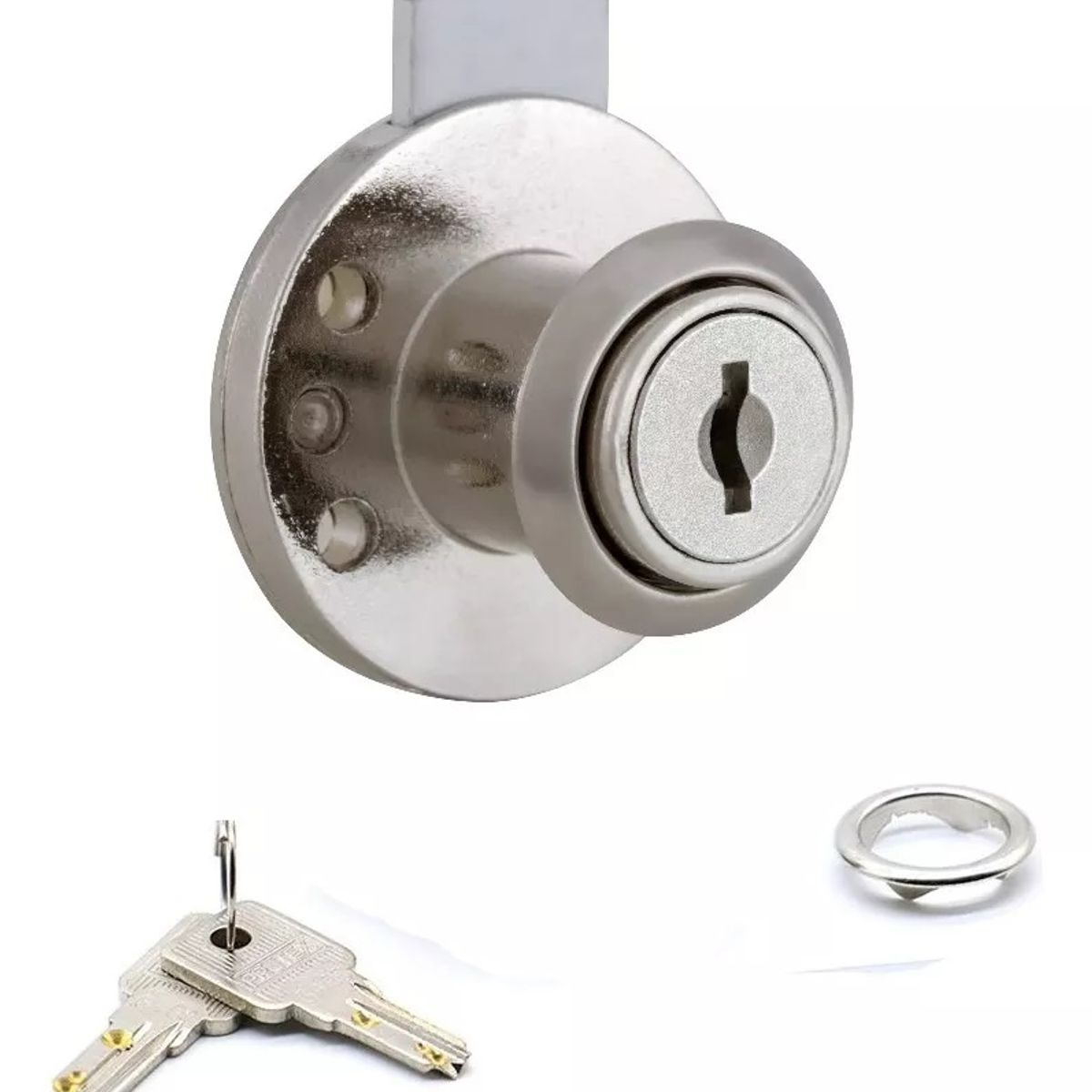 GENERICO - Cerradura O Chapa Cajón Tipo Redonda Cilindro 19mm 12un