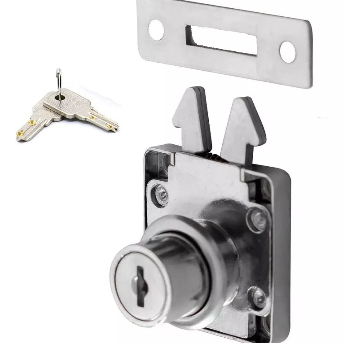 GENERICO - Cerradura O Chapa Puerta Corredera Armario Cilindro 19mm 1un