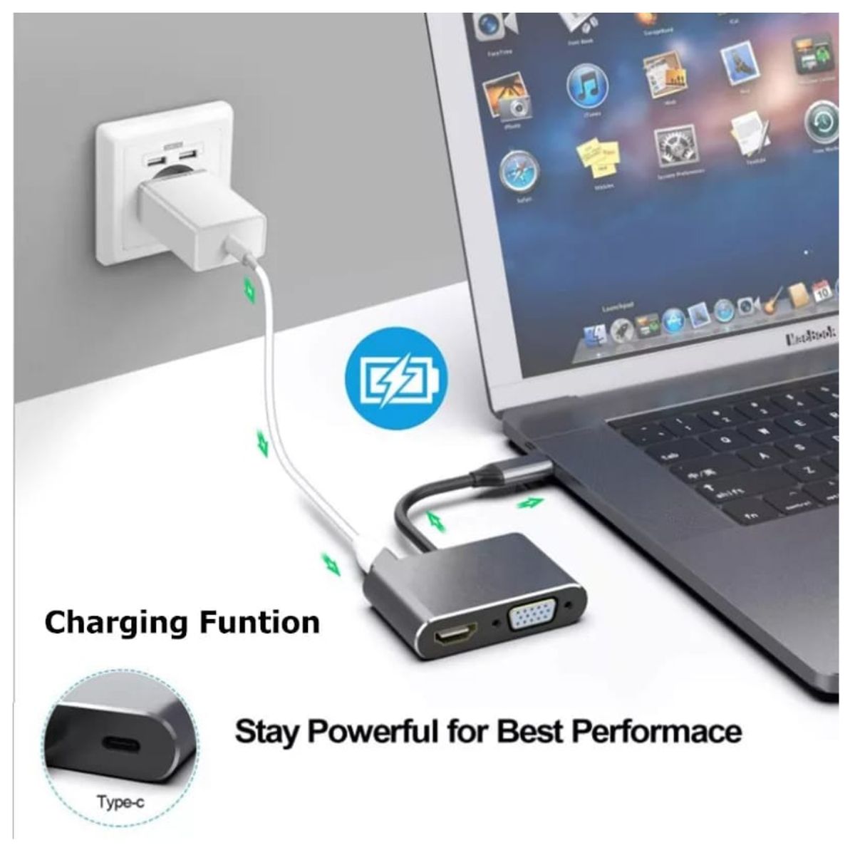 OEM - ADAPTADOR 4 EN 1 USB C HUB A VGA HDMI
