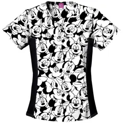 CHEROKEE - Top Estampado Uniforme Clinico de Minnie Negro 6875c