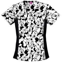 CHEROKEE - Top Estampado Uniforme Clinico de Minnie Negro 6875c